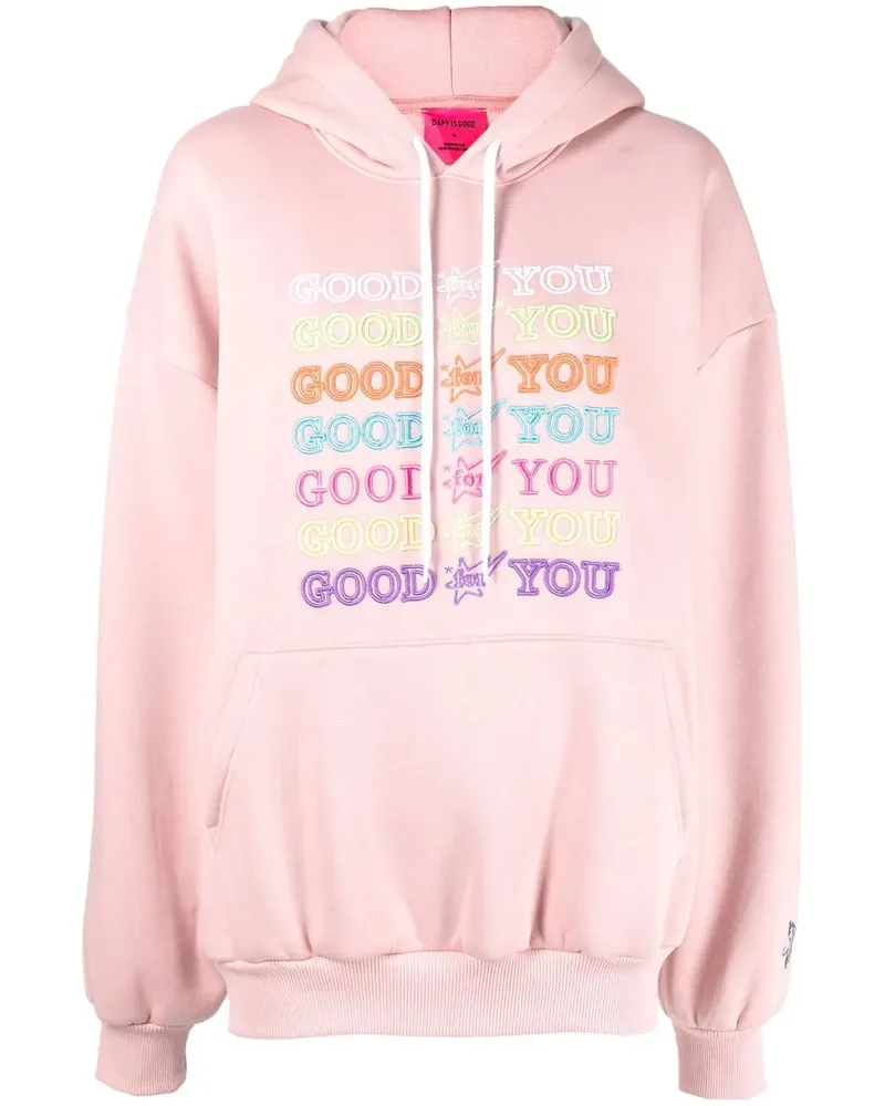 BAPE Hoodie mit Slogan-Stickerei - Rosa Rosa