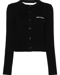 Palm Angels Cropped-Cardigan mit Logo-Stickerei Schwarz