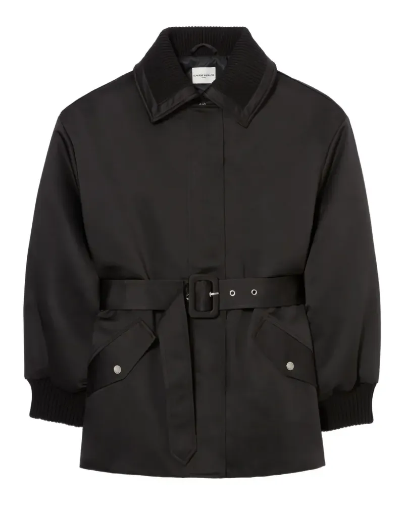 Claudie Pierlot Mantel aus Satin - Schwarz Schwarz