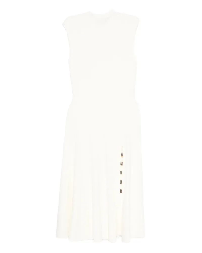 Maje Amour Midikleid aus Rippstrick - Weiß Weiß