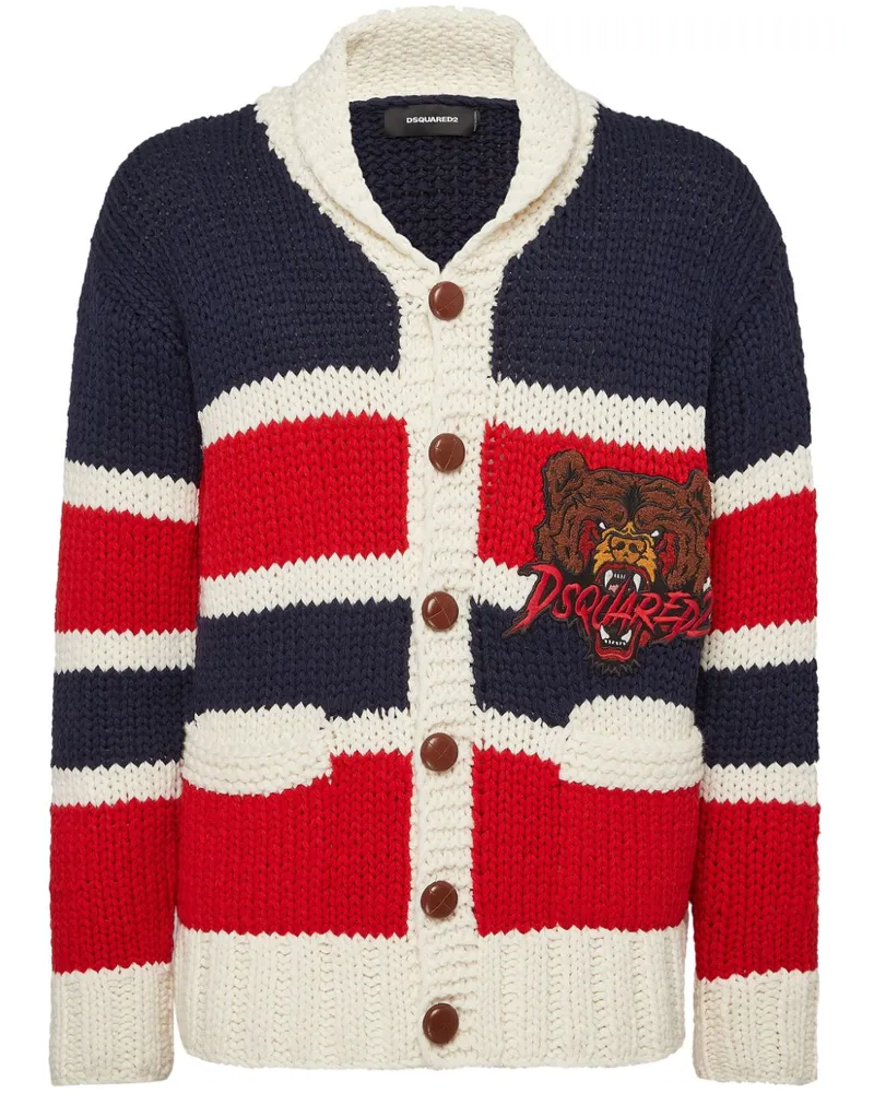 Dsquared2 Cardigan mit Reißverschluss Blau