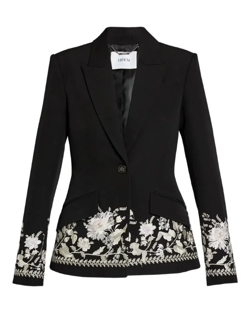 Erdem Bestickter Blazer - Schwarz Schwarz