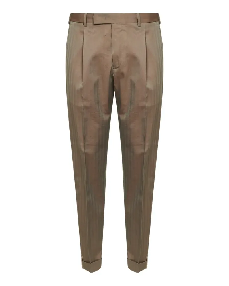PT TORINO herringbone pleated trousers - Nude Nude