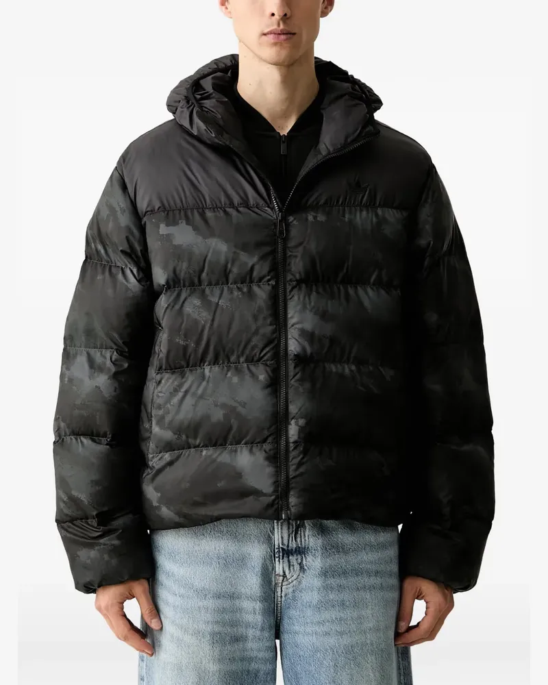 adidas Camo Regen hooded puffer jacket - Schwarz Schwarz