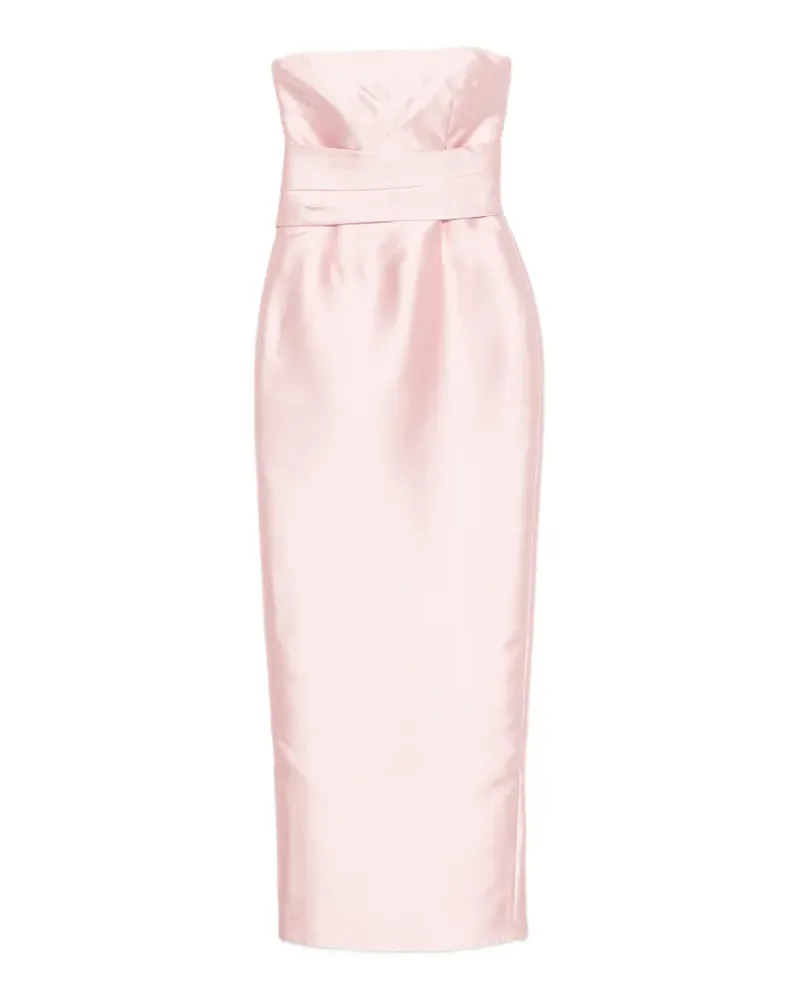 Solace London strapless pleated-waist maxi dress - Rosa Rosa