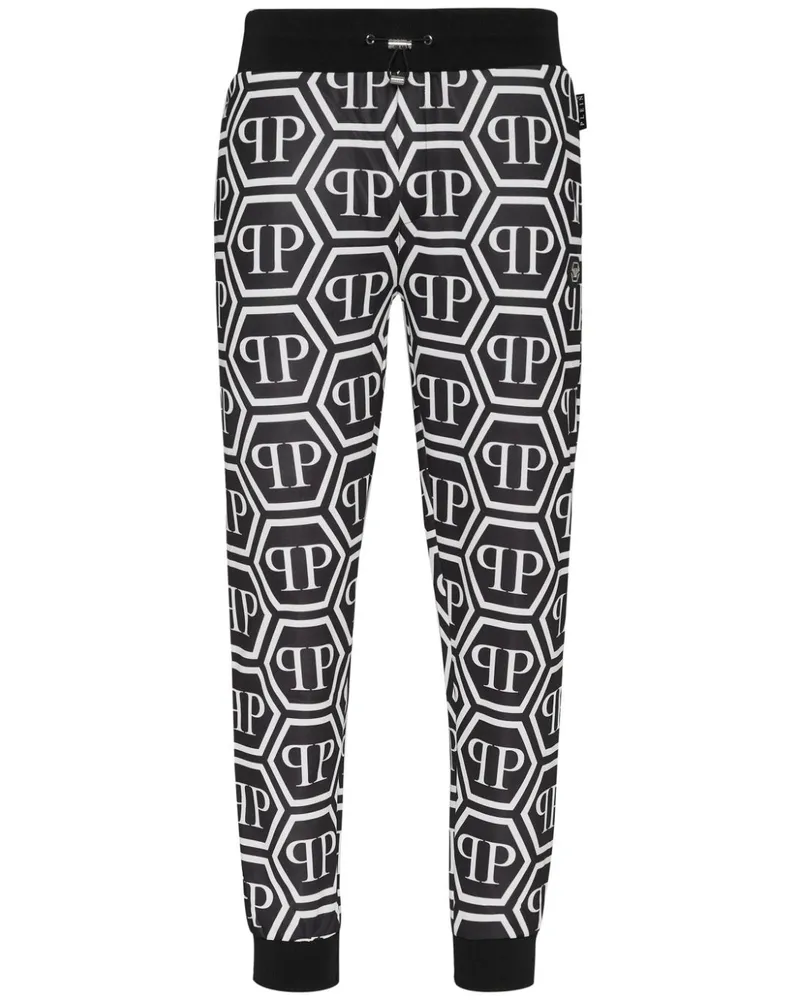 Philipp Plein Jogginghose mit Monogramm - Schwarz Schwarz