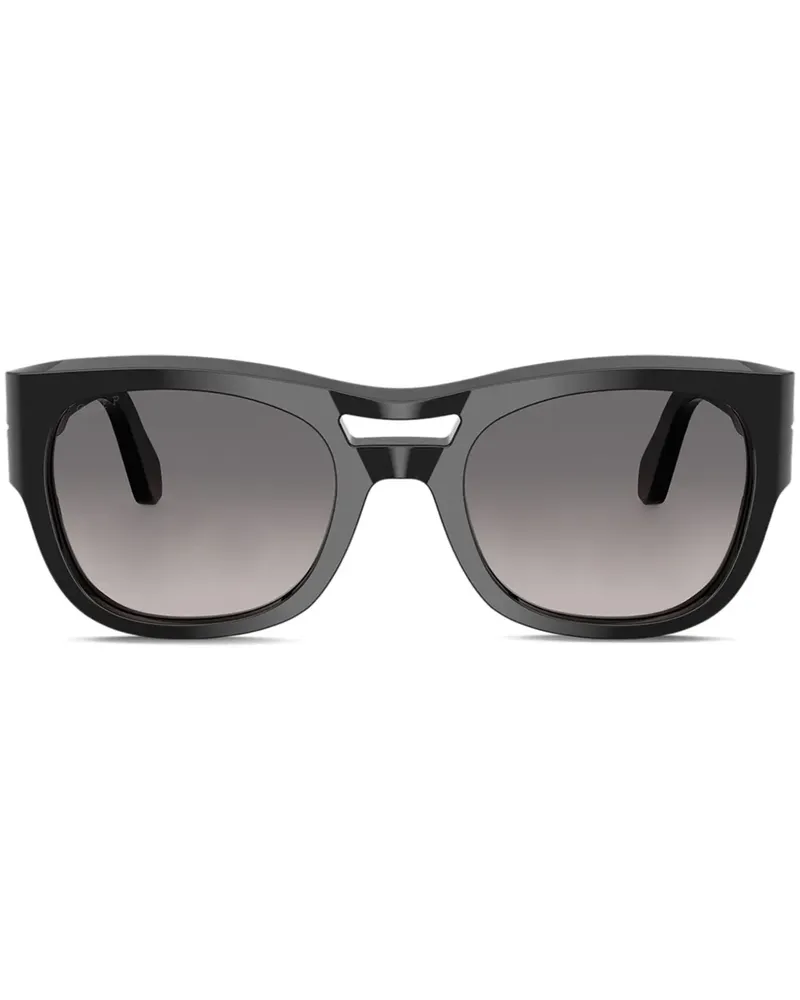 Persol Sonnenbrille mit rundem Gestell - Schwarz Schwarz