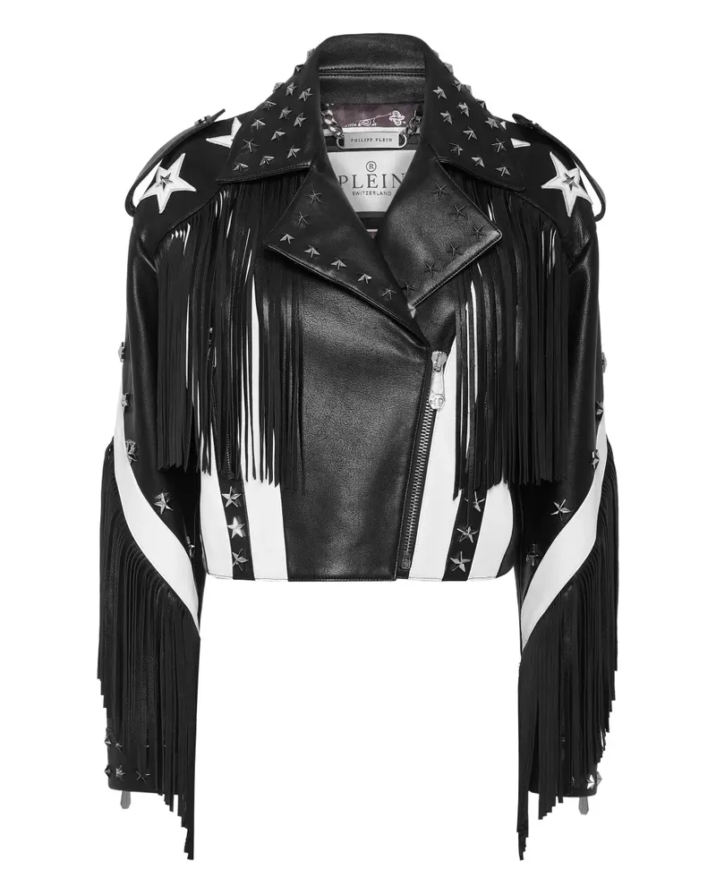 Philipp Plein Moon Lederjacke - Schwarz Schwarz