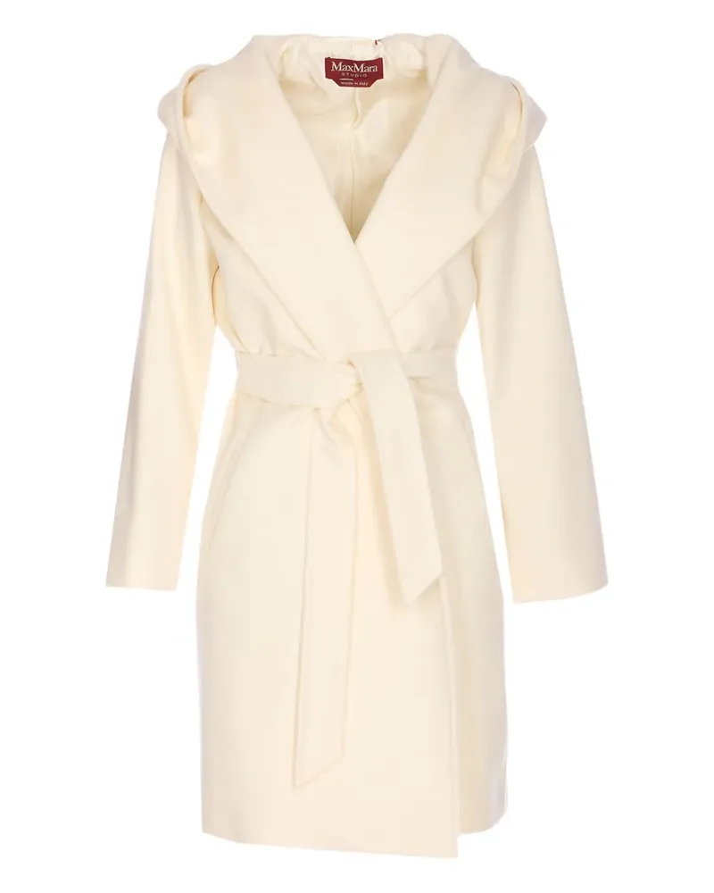 Max Mara Newmang Kapuzenmantel mit Gürtel - Nude Nude