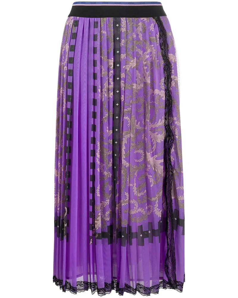 Emilio Pucci Emilio  x Koché Faltenrock mit "Selva"-Print - Violett Violett