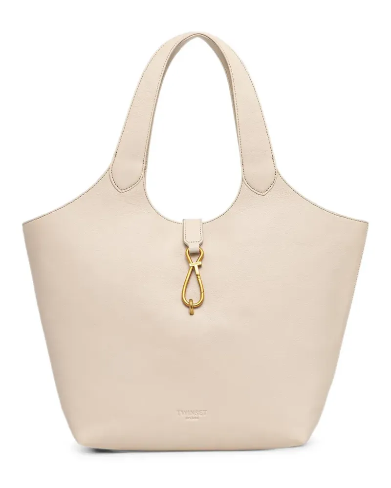 Twin-Set lobster-claw fastening tote bag - Nude Nude