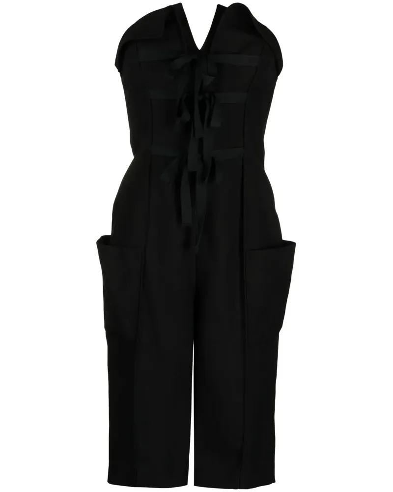 Philosophy Di Lorenzo Serafini Schulterfreier Playsuit mit Schleife - Schwarz Schwarz