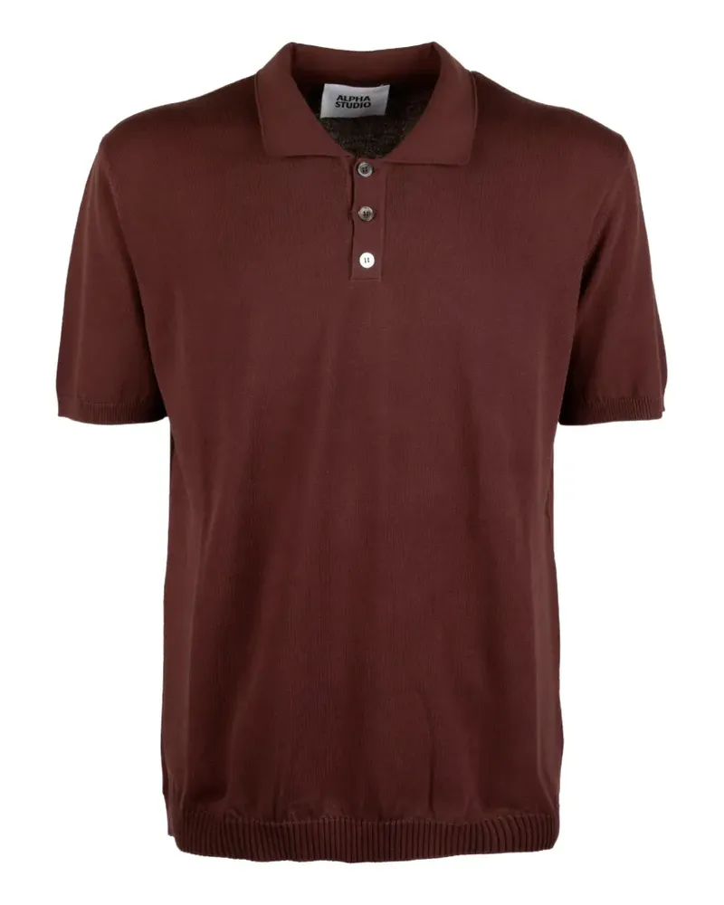 Alpha Studio short-sleeve knit polo shirt - Braun Braun