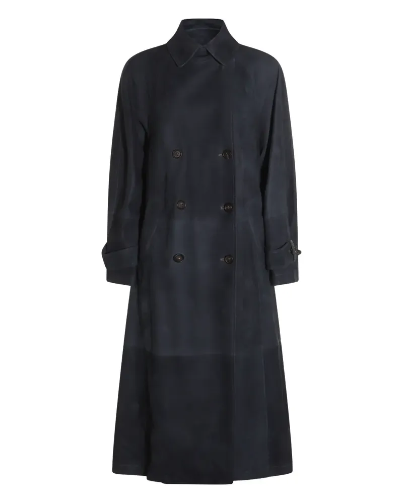 Brunello Cucinelli Trenchcoat aus Wildleder - Blau Blau