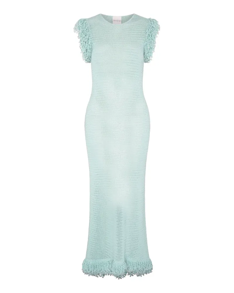 Paris Georgia Kleid aus Mesh mit Fransen - Blau Blau