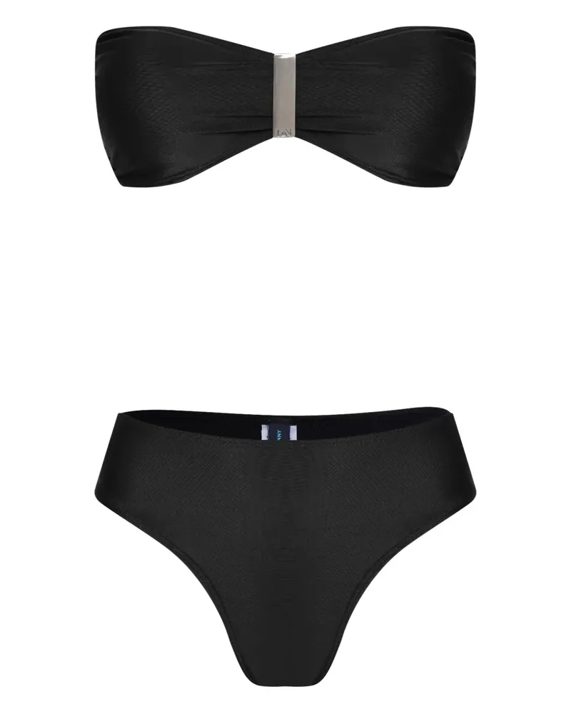 Lygia & Nanny Bandeau-Bikini mit Metallverzierung - Schwarz Schwarz