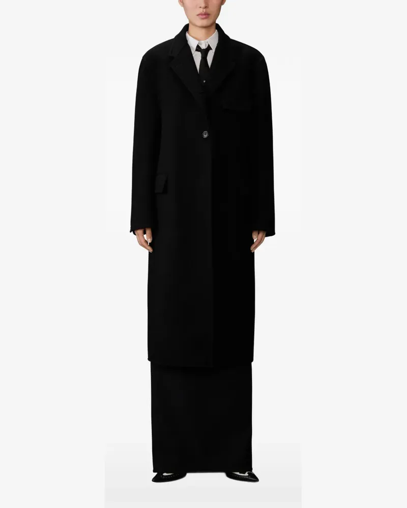 Thom Browne Einreihiger Mantel - Schwarz Schwarz