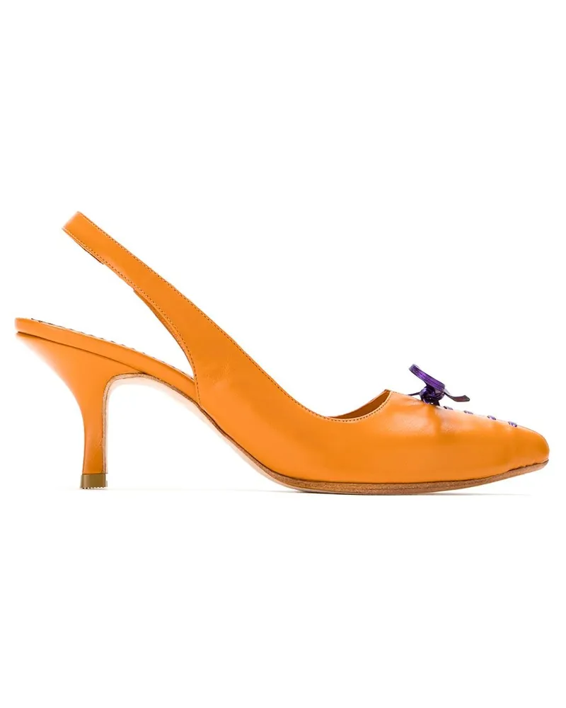 Sarah Chofakian Pumps mit Slingback-Riemen - Orange Orange