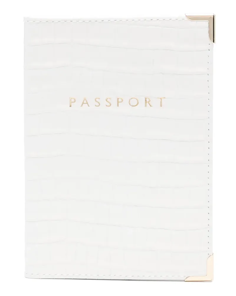 Aspinal of London Pass-Etui aus Leder - Weiß Weiß
