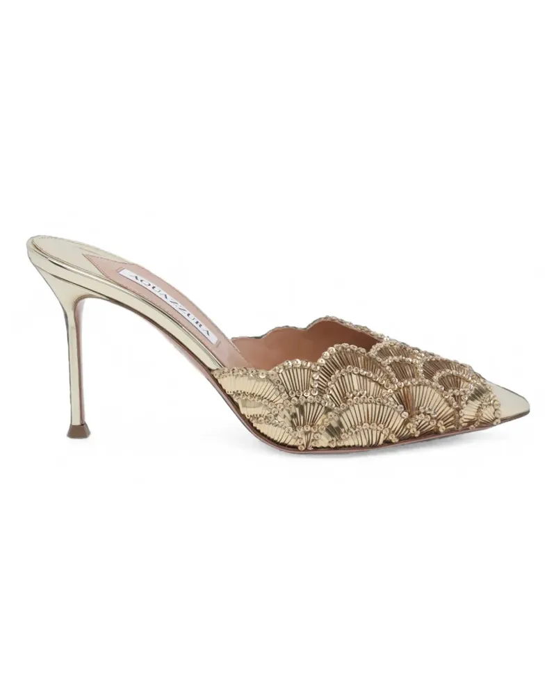 Aquazzura Ce Soir Sandalen mit Pailletten - Gold Gold