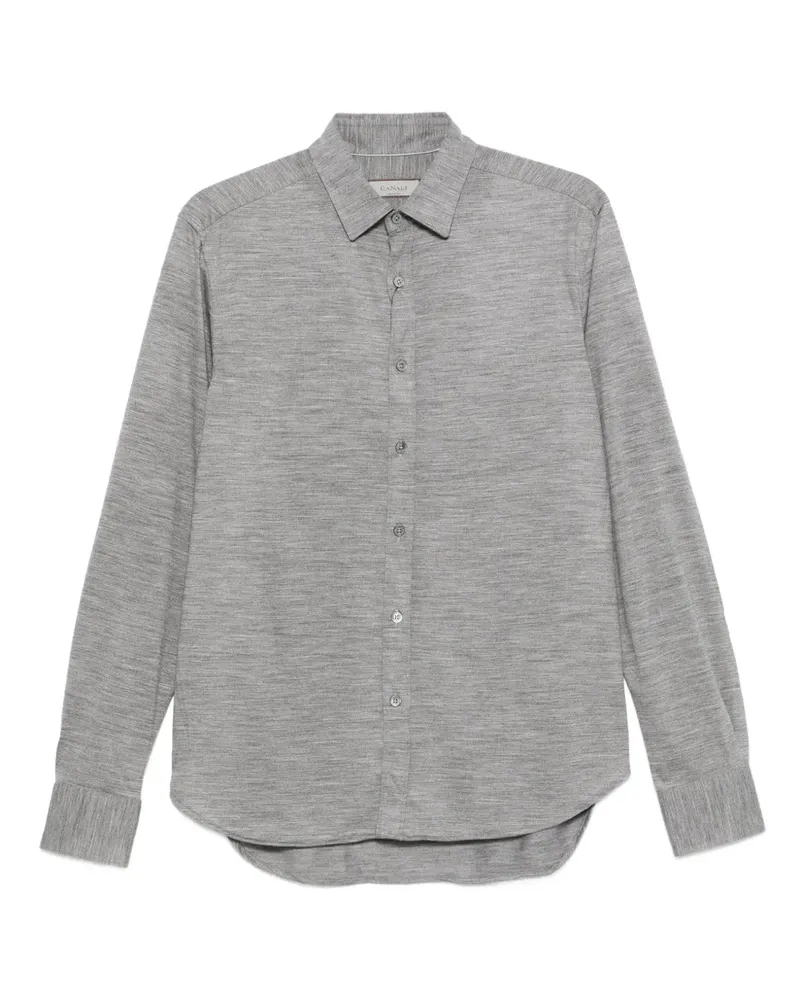 Canali Langärmeliges Hemd - Grau Grau