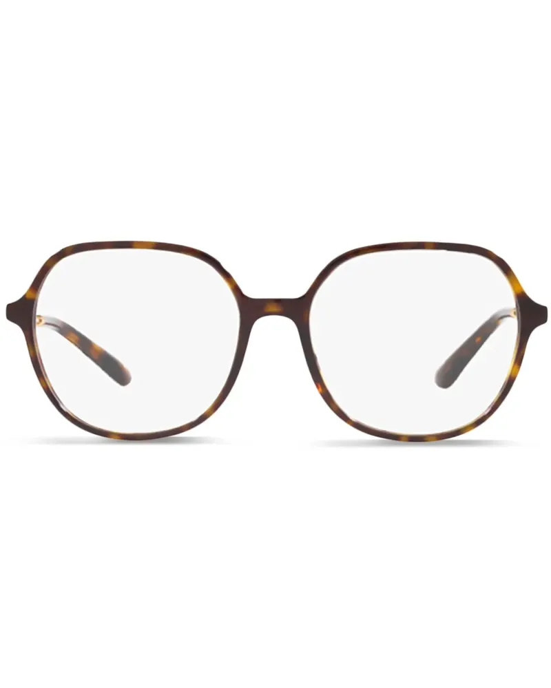Dolce & Gabbana Brille mit Logo-Schild - Braun Braun
