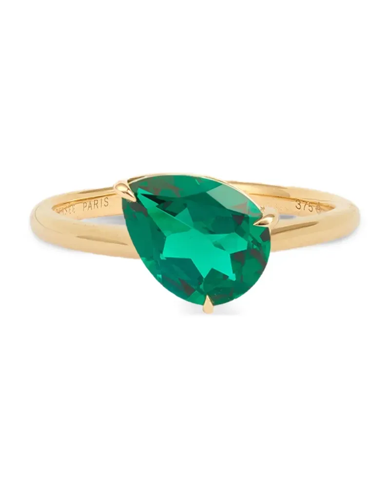 PERSEE 9kt Iris Gelbgoldring mit Smaragd Gold