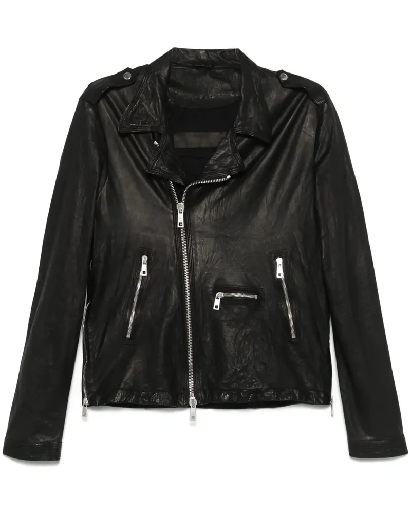 Giorgio Brato Bikerjacke aus Leder - Schwarz Schwarz