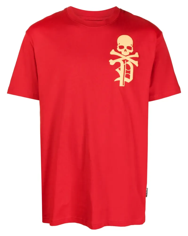 Philipp Plein T-Shirt mit Totenkopf-Print - Rot Rot