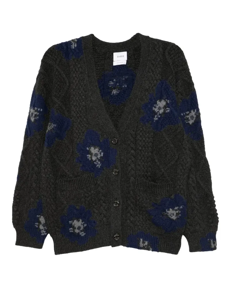 Barrie Cardigan mit Kokadeblume - Grau Grau