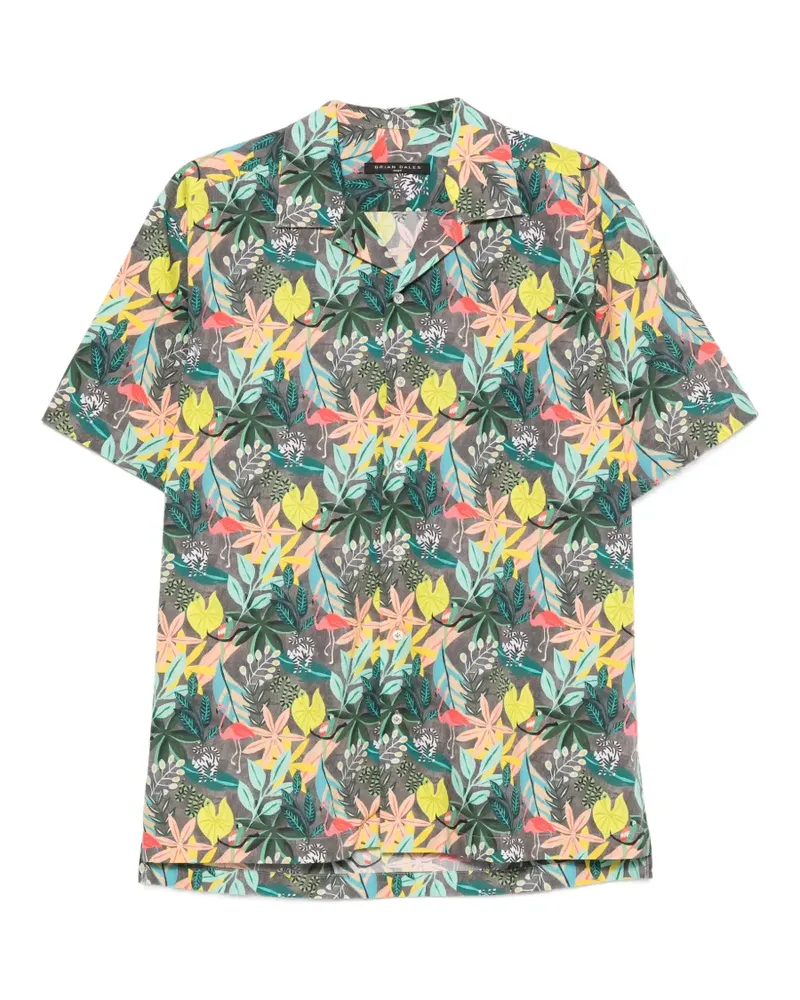 Brian Dales Hemd mit Blumenprint - Grau Grau