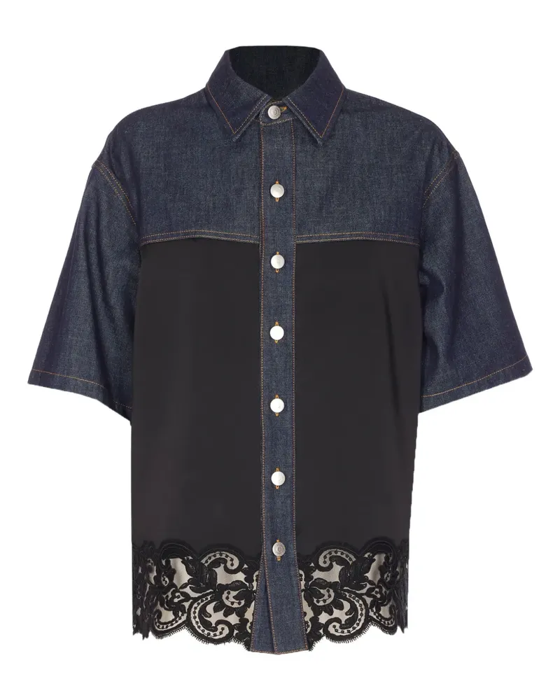 Stella McCartney embroidered denim shirt - Blau Blau