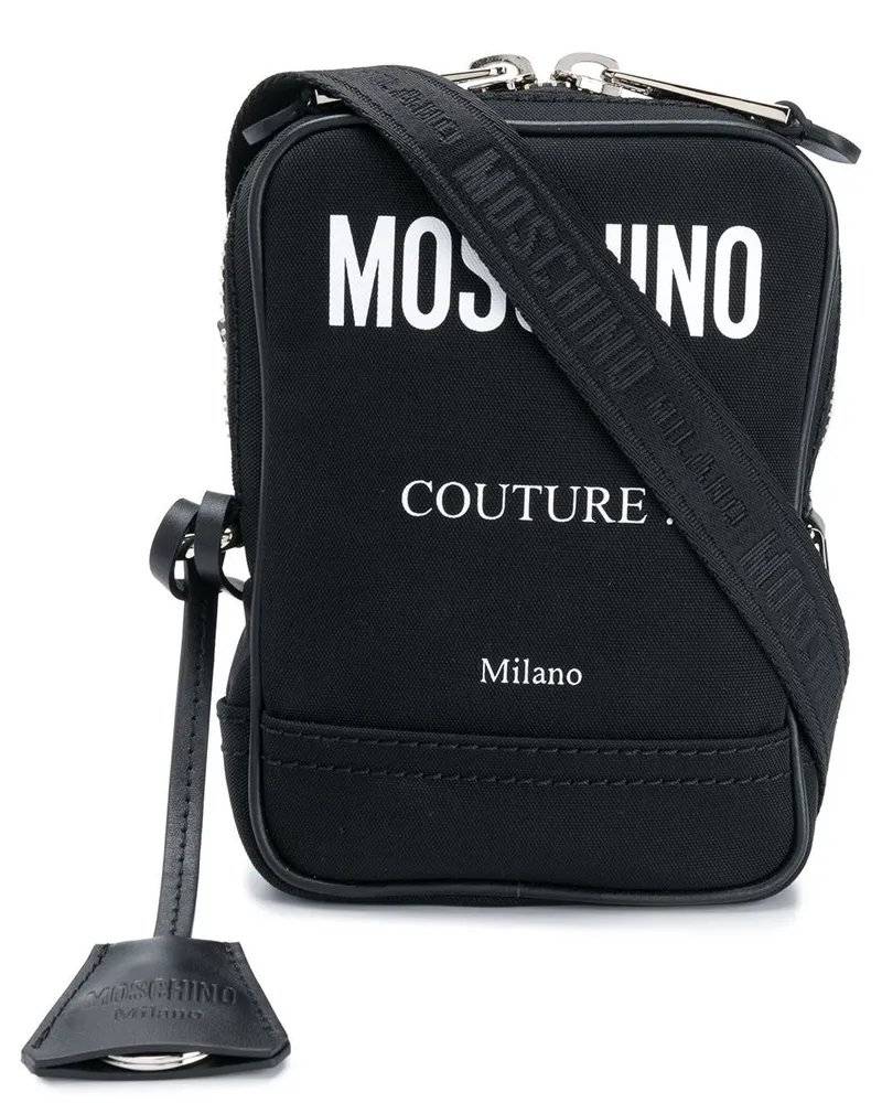 Moschino Schultertasche mit Logo Schwarz