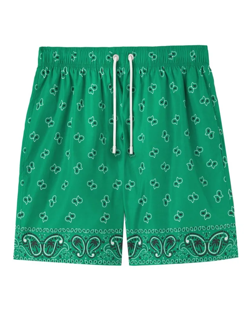 Palm Angels Badeshorts mit Paisley-Print - Grün Grün