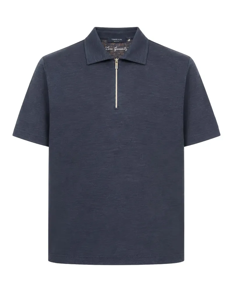 Tombolini Poloshirt mit Reißverschluss - Blau Blau