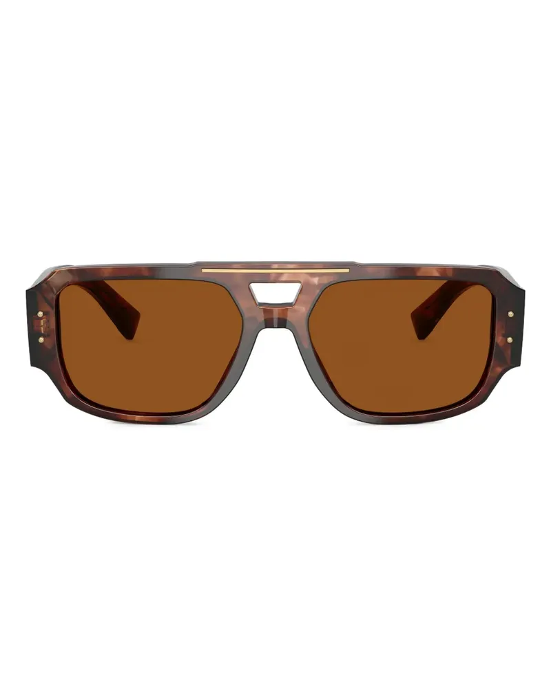 Dolce & Gabbana Sonnenbrille mit Logo-Schild - Braun Braun