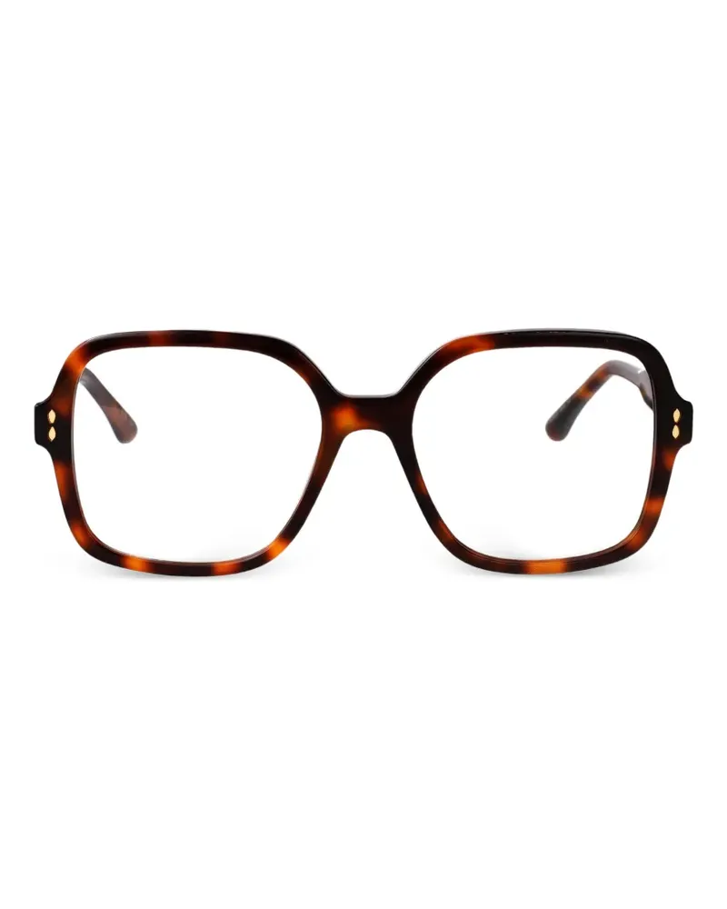 Isabel Marant Geometrische Brille mit Nieten - Braun Braun