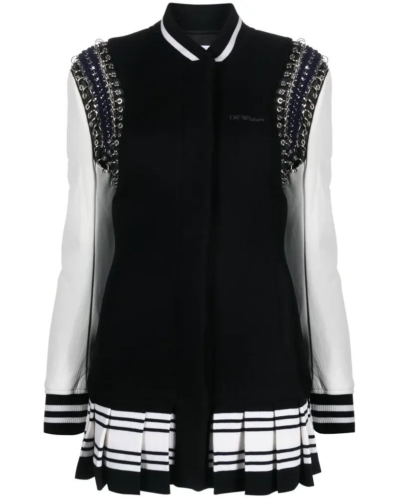 OFF-WHITE Lea Varsity Minikleid mit langen Ärmeln - Schwarz Schwarz