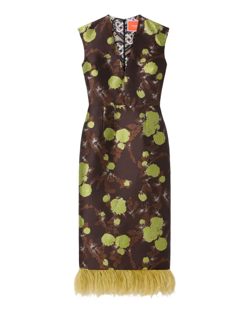 La DoubleJ Kleid mit Federn - Braun Braun