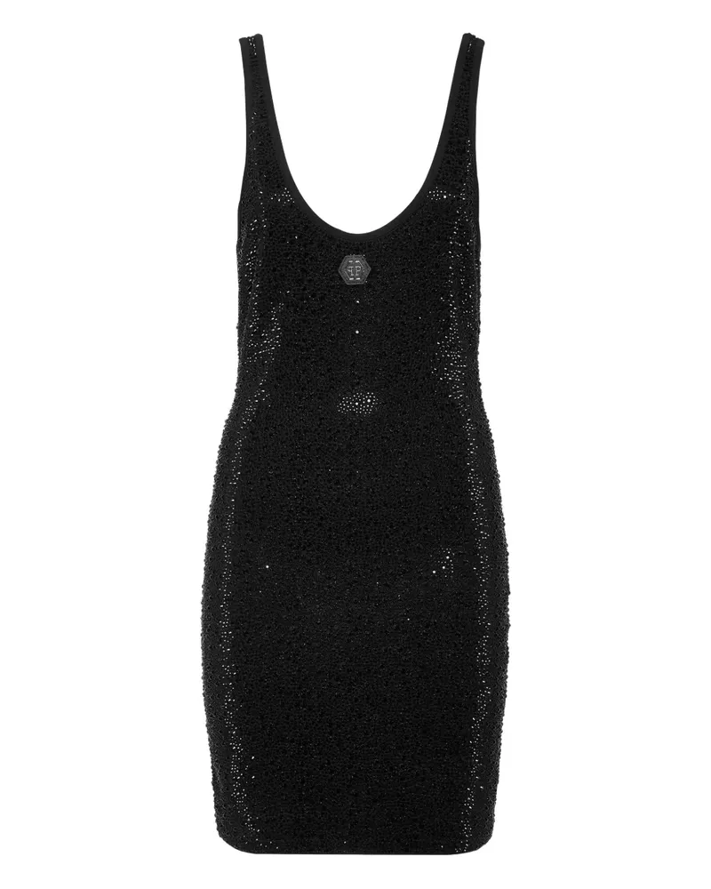 Philipp Plein Minikleid mit Strass - Schwarz Schwarz