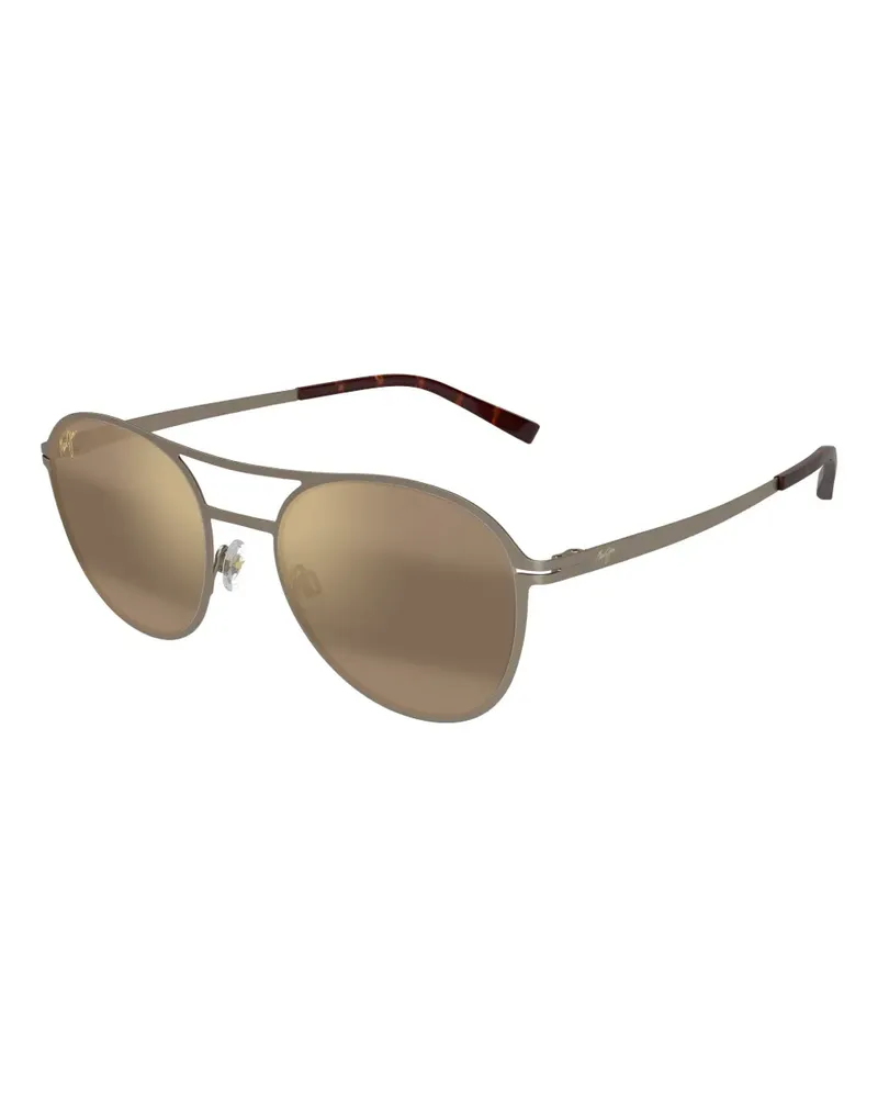 Maui Jim Half Moon Sonnenbrille mit rundem Gestell - Silber Silber