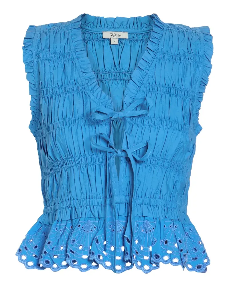 RAILS shirred broderie-anglaise top - Blau Blau
