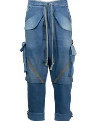 Greg Lauren Ausgeblichene Jeans Blau