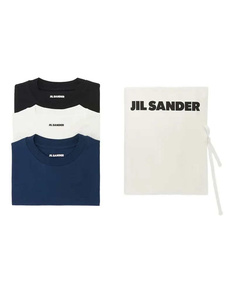 Jil Sander 3 T-Shirts mit Logo-Patch - Schwarz Schwarz