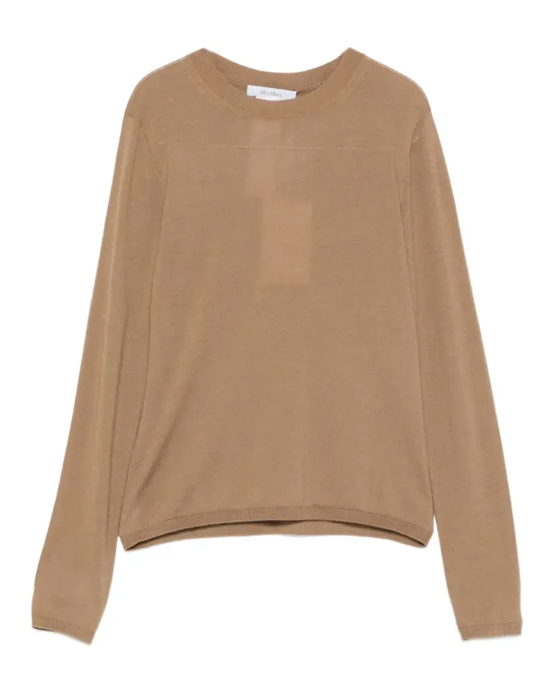 Max Mara crew-neck long-sleeve sweater - Nude Nude