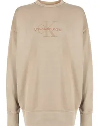 Calvin Klein Sweatshirt mit Logo-Stickerei Nude