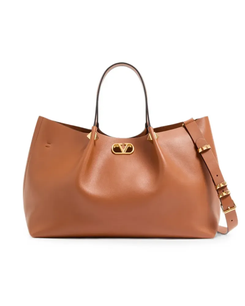 Valentino Garavani large soft leather shopping Bag - Nude Nude