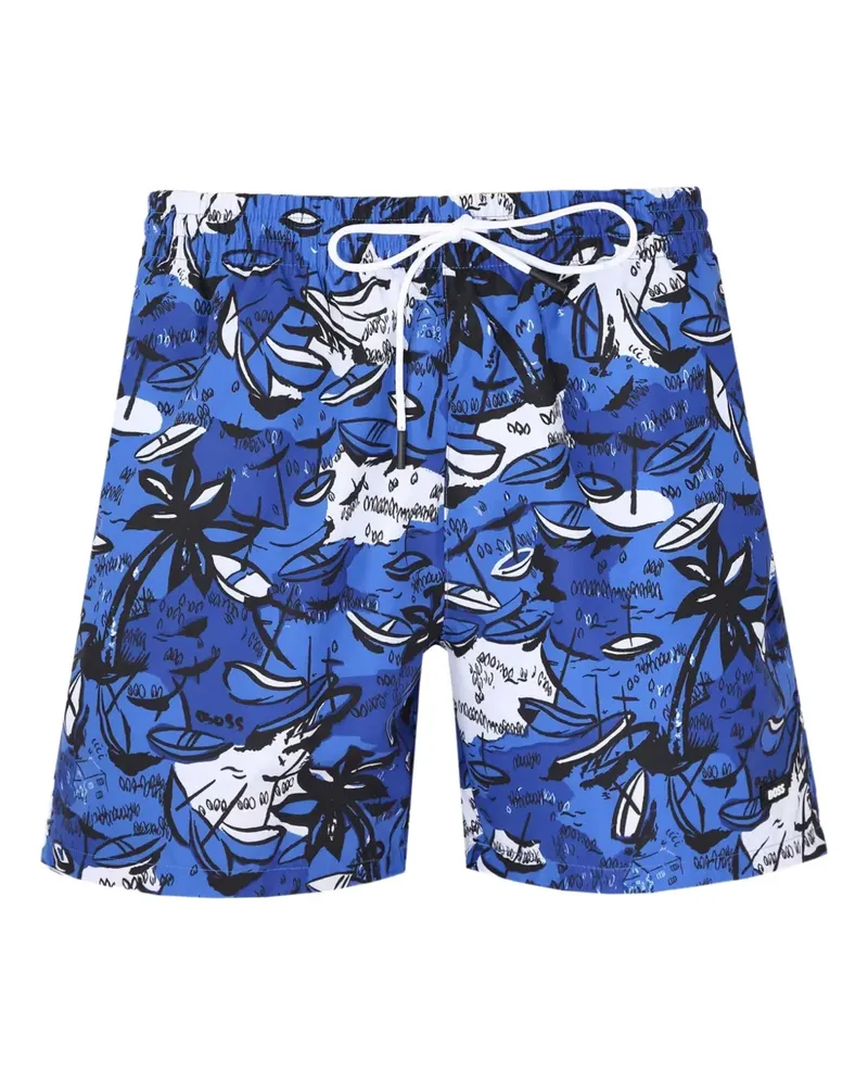 HUGO BOSS Willow Radlerhose mit Print - Blau Blau