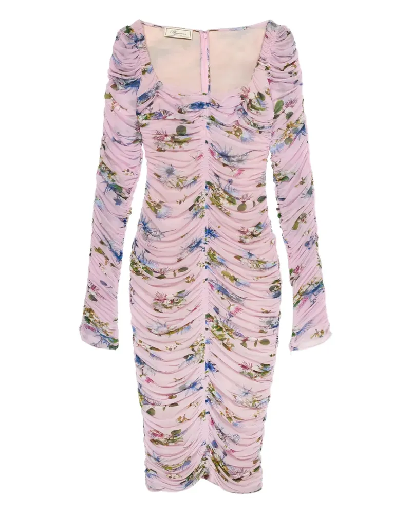 Blumarine Midikleid mit Blumen-Print - Rosa Rosa