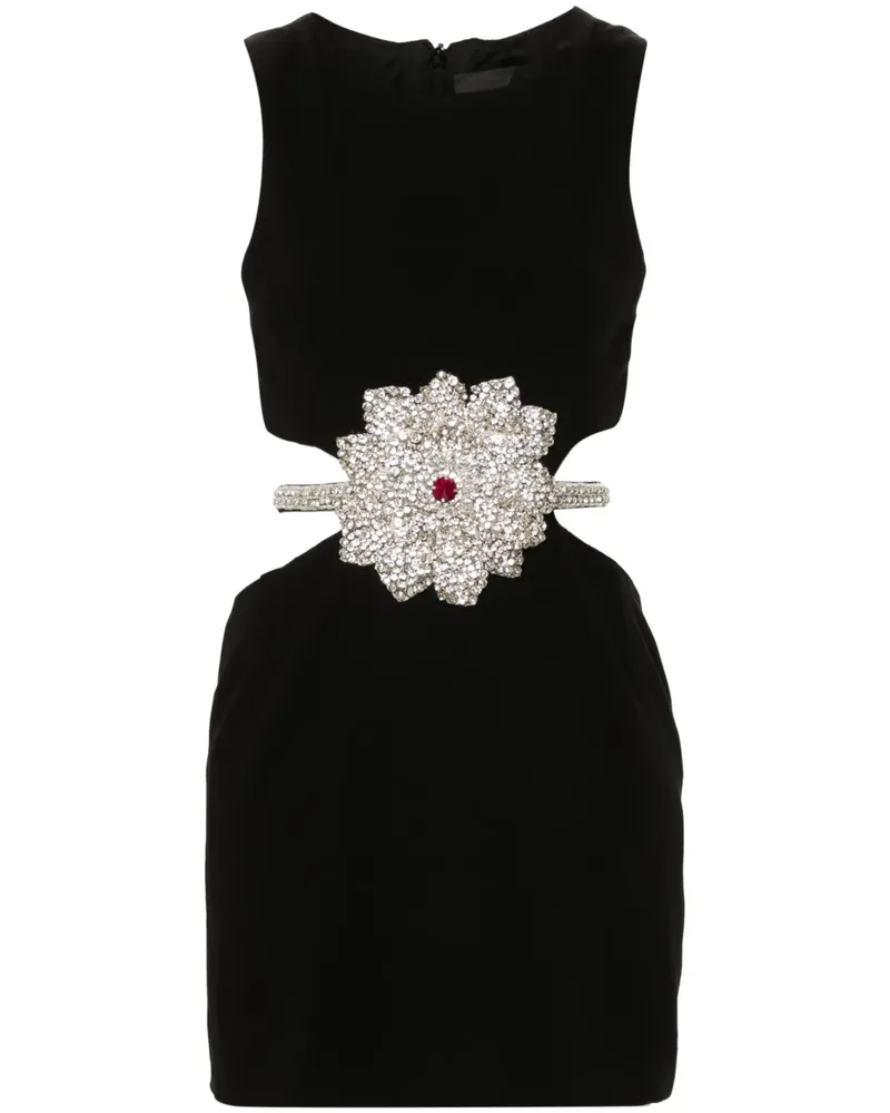 LOULOU Minikleid mit Kristallen - Schwarz Schwarz